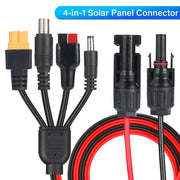 Enagua Mart 4-in-1 Solar Panel Connector Extension Line - XT60 Female Conn to DC5521/7909 Cable Splitter Connector DC Adapter Power Plug 12AWG - Enagua Mart