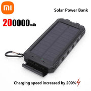 Enagua Mart 200,000mAh Solar Power Bank - Portable Large Capacity Charger Compatible with iOS, Android, USB-A, and USB-C, Fast Charging - Enagua Mart