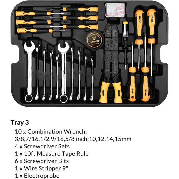 Enagua Mart Dekopro 258-Piece Tool Kit – Rolling Tool Box With Mechanic Case