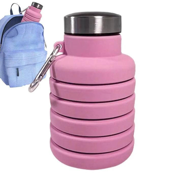 Enagua Mart Collapsible Sports Water Bottle - Silicone Folding Bottle for Travel, Hiking, and Gym