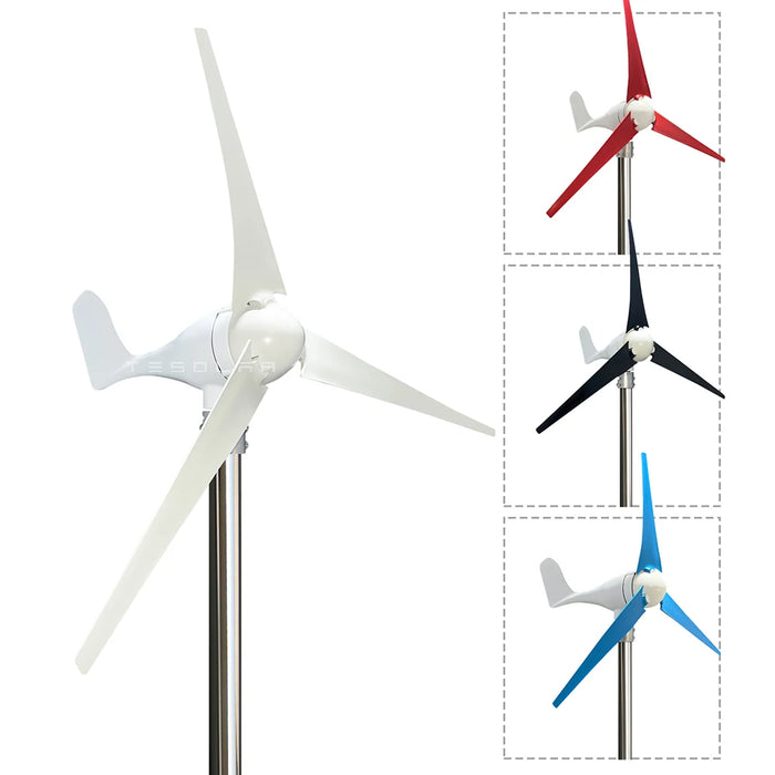 Enagua Mart 58cm High-Strength Carbon Fiber Wind Turbine Blades - White, Red, Black, Blue Colors for DIY Windmill