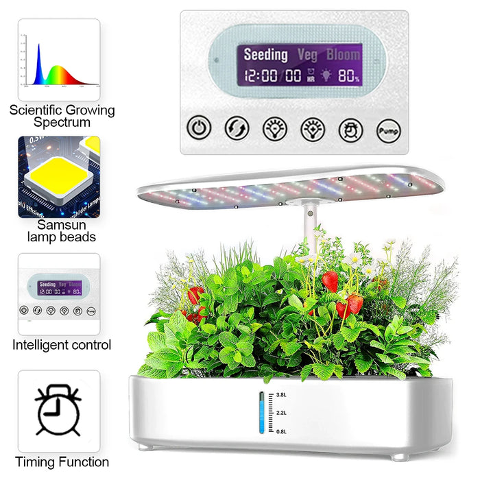 Enagua Mart Smart Hydroponics Growing System - 12-Pod Design, Automatic Growbox