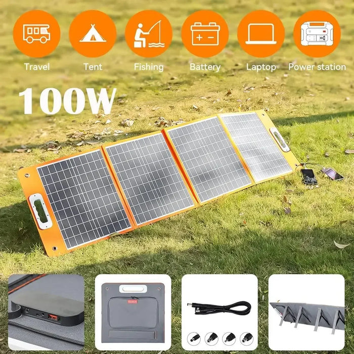 Enagua Mart Solar Generator with Solar Panel Included - Flashfish 200W Power Station with 100W Foldable Solar Panel