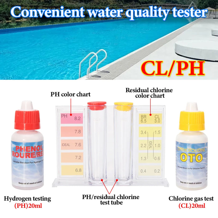 Enagua Mart pH & Chlorine Water Test Kit - Hydrotool Testing Kit for Pools, Hydroponics, and Aquariums