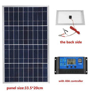 Enagua Mart 300W Solar Panel Kit - Complete 12V Polycrystalline USB Power Portable Outdoor Rechargeable Solar Generator for Home - Enagua Mart