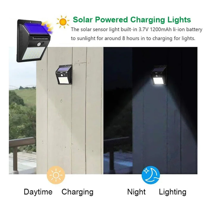 Enagua Mart Solar PIR Motion Sensor Light - Waterproof Wireless LED Wall Light for Outdoor Garden and Pathway