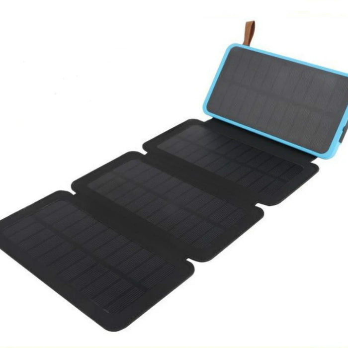 Enagua Mart Folding Solar Power Bank - Portable Large Charger with LED Light, Solar Panel Charging for Outdoor Use