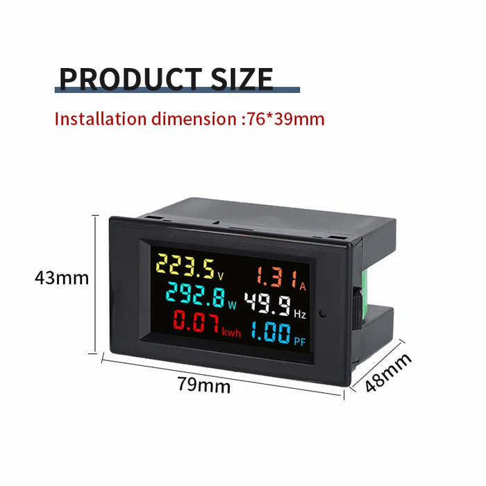 Enagua Mart Six-Display LCD Household Energy Meter - Digital Voltage and Current High-Precision Power Tester