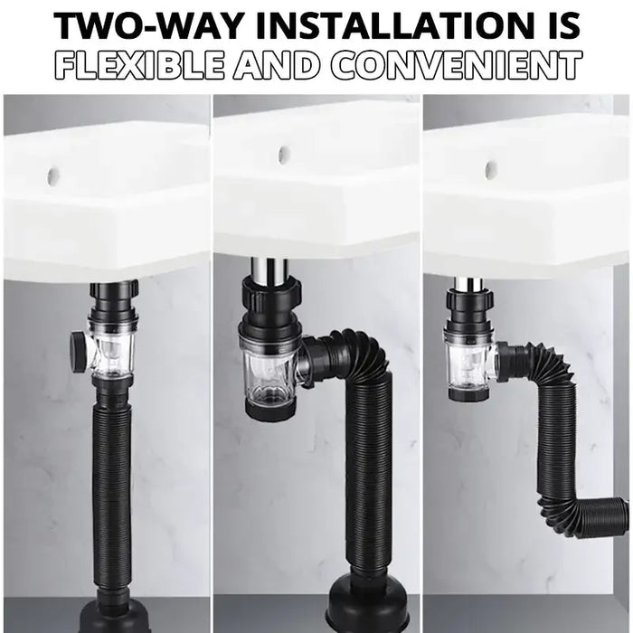 Enagua Mart Universal Sink Drain Pipe Set - Retractable Deodorant Sewer Drainage Hose