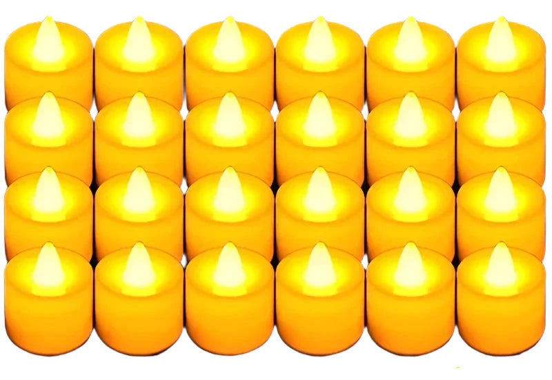 Enagua Mart Colorful LED Flameless Tealight Candles - 12 PCS Battery-Operated Candles for Weddings and Parties