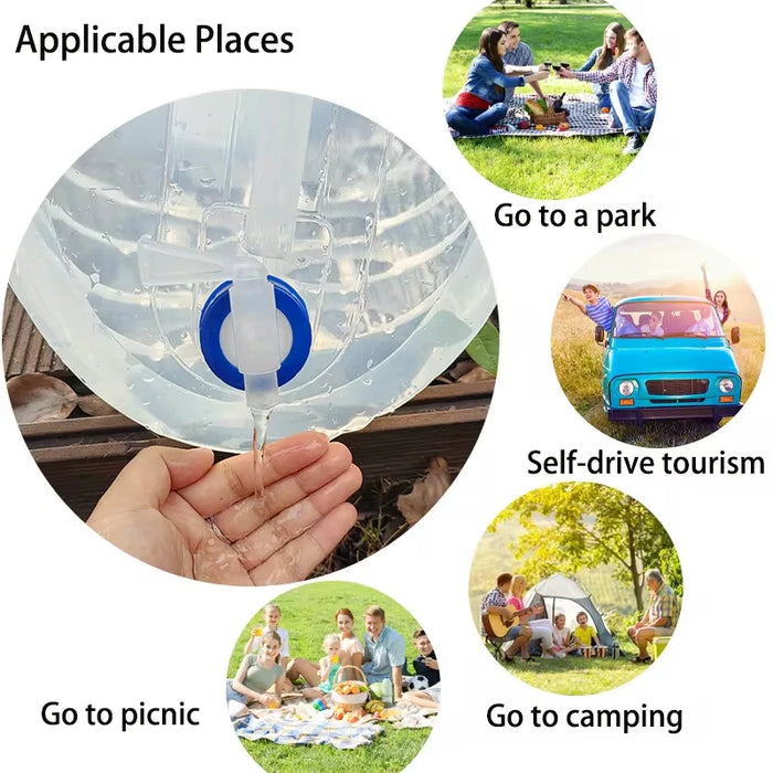 Enagua Mart 5-15L Portable Foldable Water Bucket - Outdoor Travel and Emergency Folding Water Tank