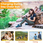 Enagua Mart Portable 20000mAh Solar Power Bank - Folding Solar Charger for Mobile Phones - Enagua Mart