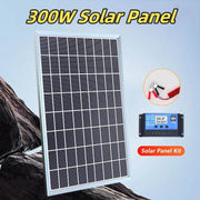 Enagua Mart 12V Solar Panel Kit Complete 600W Capacity - Polycrystalline USB Power Portable Outdoor Rechargeable Solar Cell Generator for Home - Enagua Mart