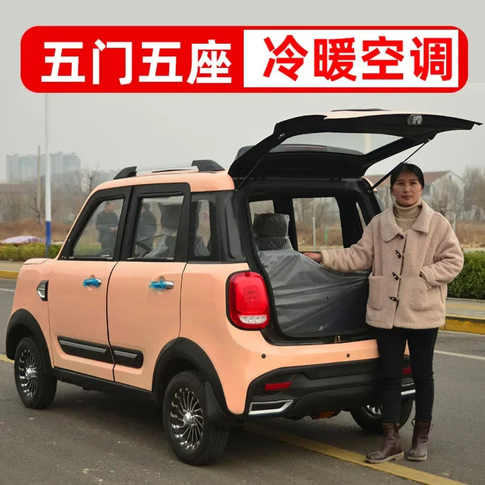 Enagua Mart Customized Electric Four-Wheel Car - Dual Purpose Oil & Electricity Sedan for Adults & Families