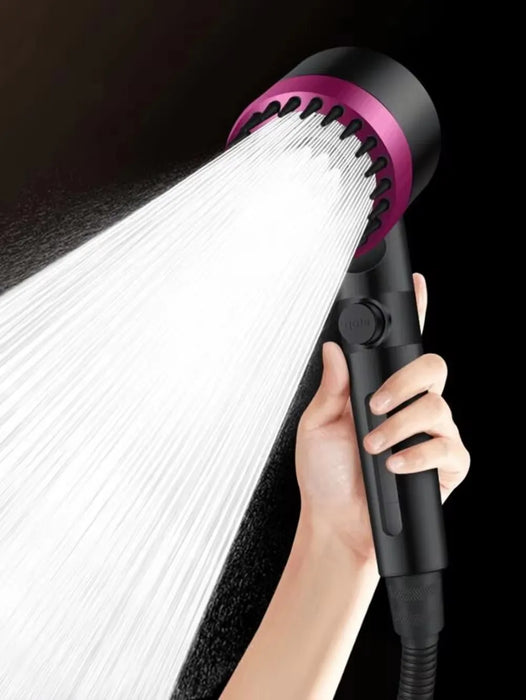 Enagua Mart 3-Modes High-Pressure Shower Head - Adjustable Spray with Massage Brush and Filter