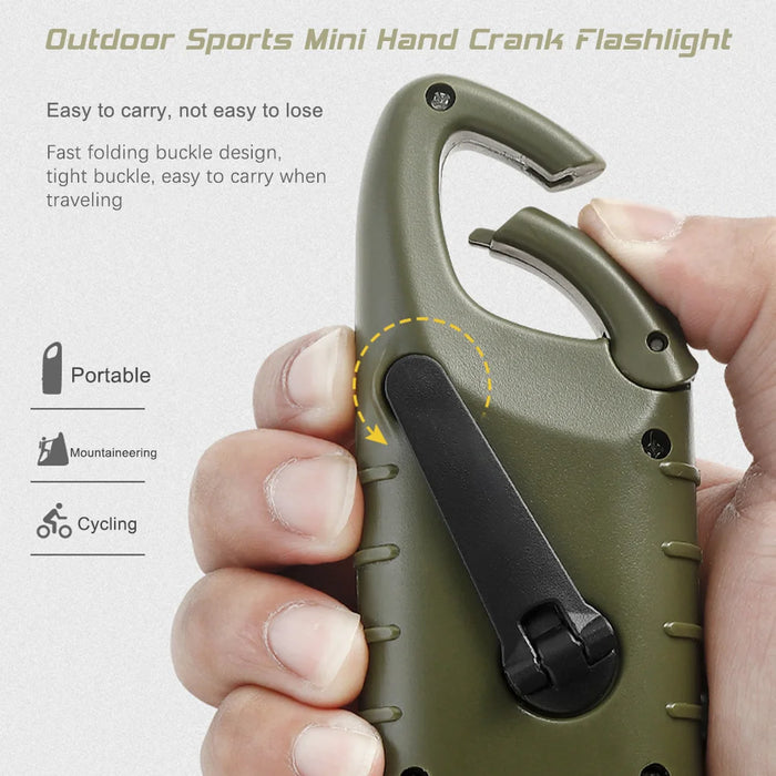 Enagua Mart Solar Hand Crank Flashlight - LED Torch with Rechargeable Battery for Emergency Use