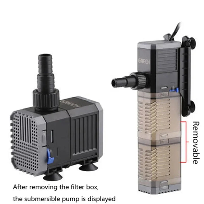 Enagua Mart Ultra Quiet High-Power Fish Tank Filter - 3-in-1 Silent Aquarium Filter for Koi Tanks