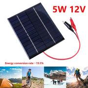Enagua Mart 10W Waterproof Solar Panel - 5V/12V Outdoor DIY Polysilicon Solar Charger for Battery Charging - Enagua Mart