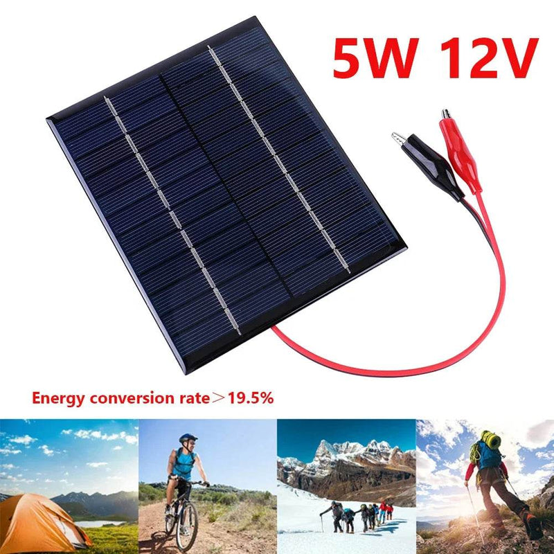 Enagua Mart 10W Waterproof Solar Panel - 5V/12V Outdoor DIY Polysilicon Solar Charger for Battery Charging - Enagua Mart