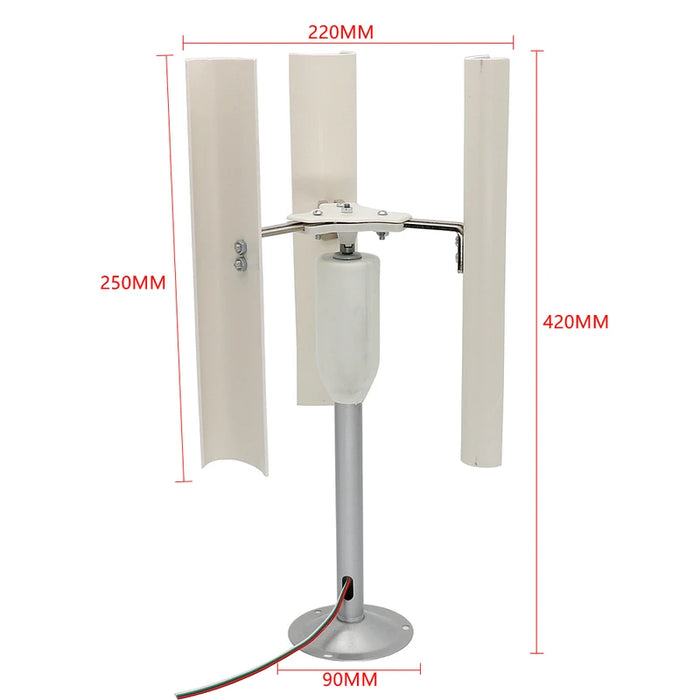 Enagua Mart Vertical Axis Wind Turbine Model - DIY Three-Phase Magnet Generator Windmill for Night Light Making