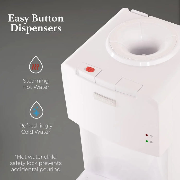 Enagua Mart Top-Loading Hot and Cold Water Dispenser - Includes Child Safety Features