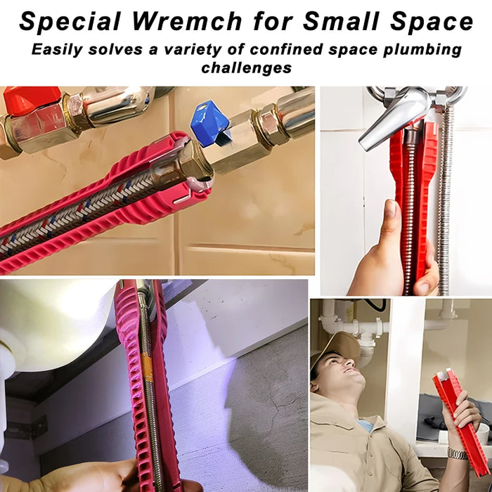 Enagua Mart 8-in-1 Flume Wrench - Multifunctional Anti-Slip Plumbing Installation Tool for Kitchen Sink Repair