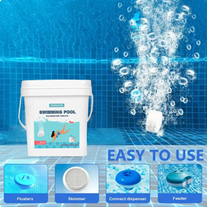 Enagua Mart 40LB 3-Inch Chlorine Tablets for Swimming Pools - Stabilized Chlorine Water Purifier