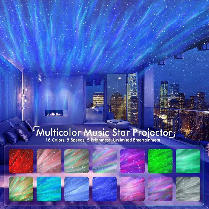 Enagua Mart Aurora Star Projector - Remote Control USB Rotating Night Light with Music & Party Mode