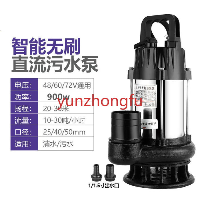 Enagua Mart Brushless DC Submersible Pump - 48V/60V/72V Electric Pump for Agricultural Drainage and Sewage