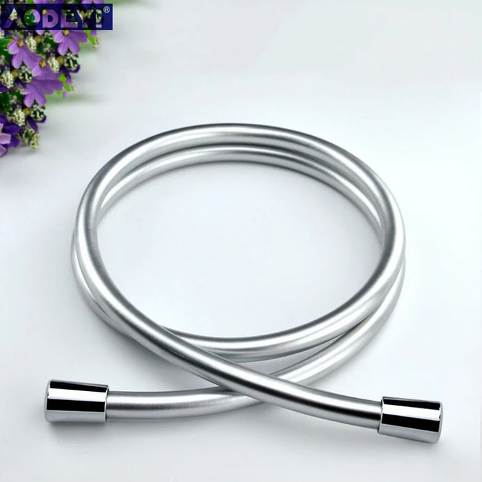 Enagua Mart PVC High Pressure Silver Black Smooth Shower Hose - Flexible Plumbing, Anti-Winding