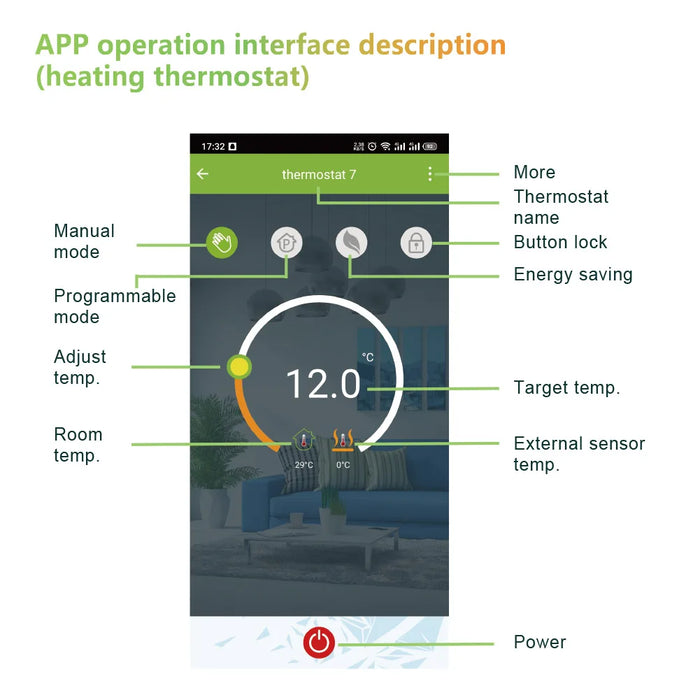 Enagua Mart Qiumi Smart WiFi Thermostat - Temperature Controller for Water Floor Heating and Gas Boilers, Works with Alexa and Google Home