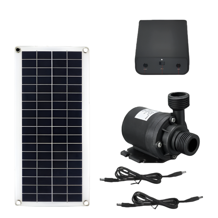 Enagua Mart 100W Solar Panel Water Pump Set - Ultra Quiet Submersible Pump for Fish Ponds and Garden Fountains